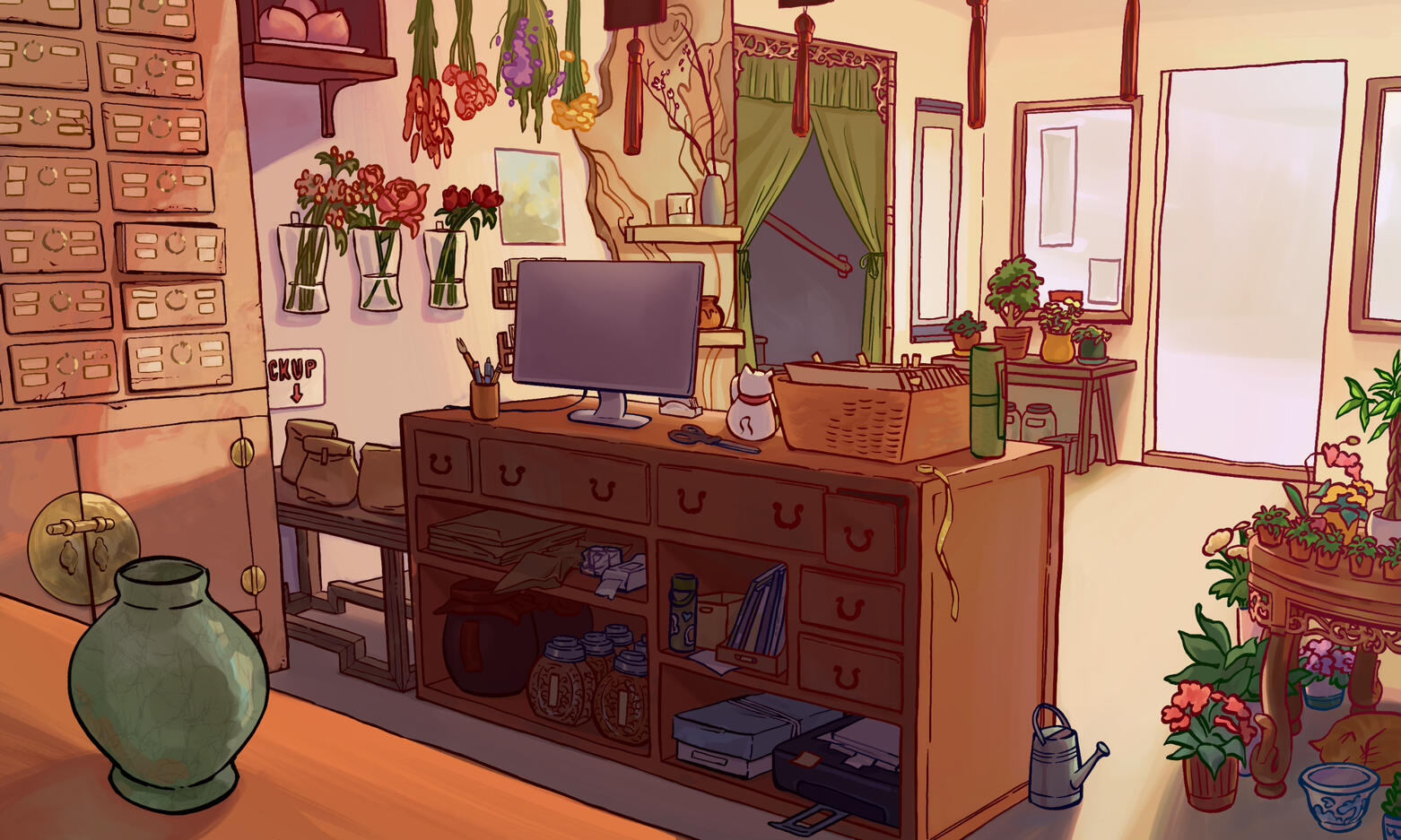 floral shop, background paint