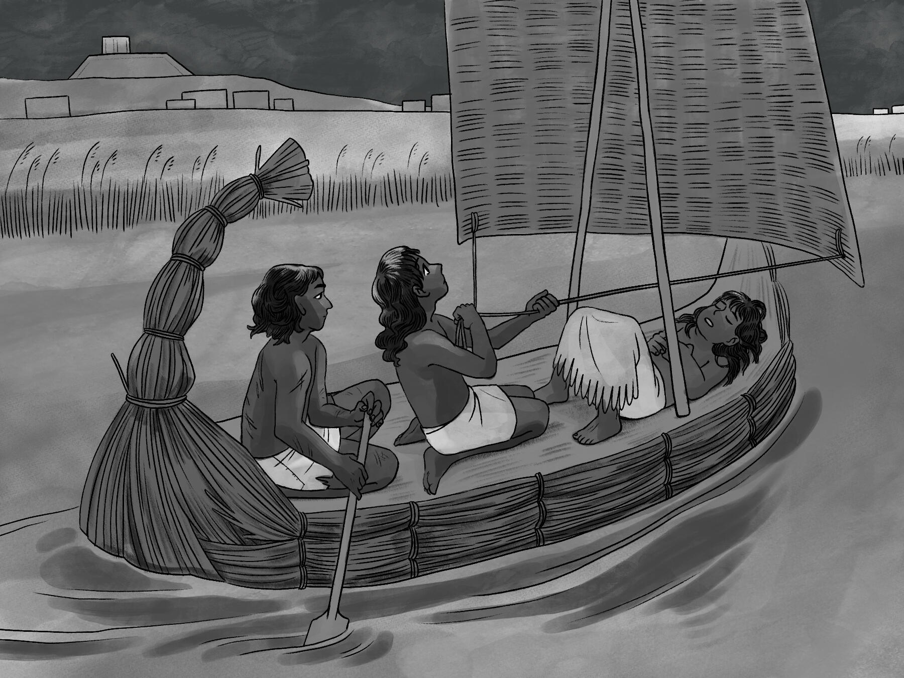 half page illustration set in ancient sumer