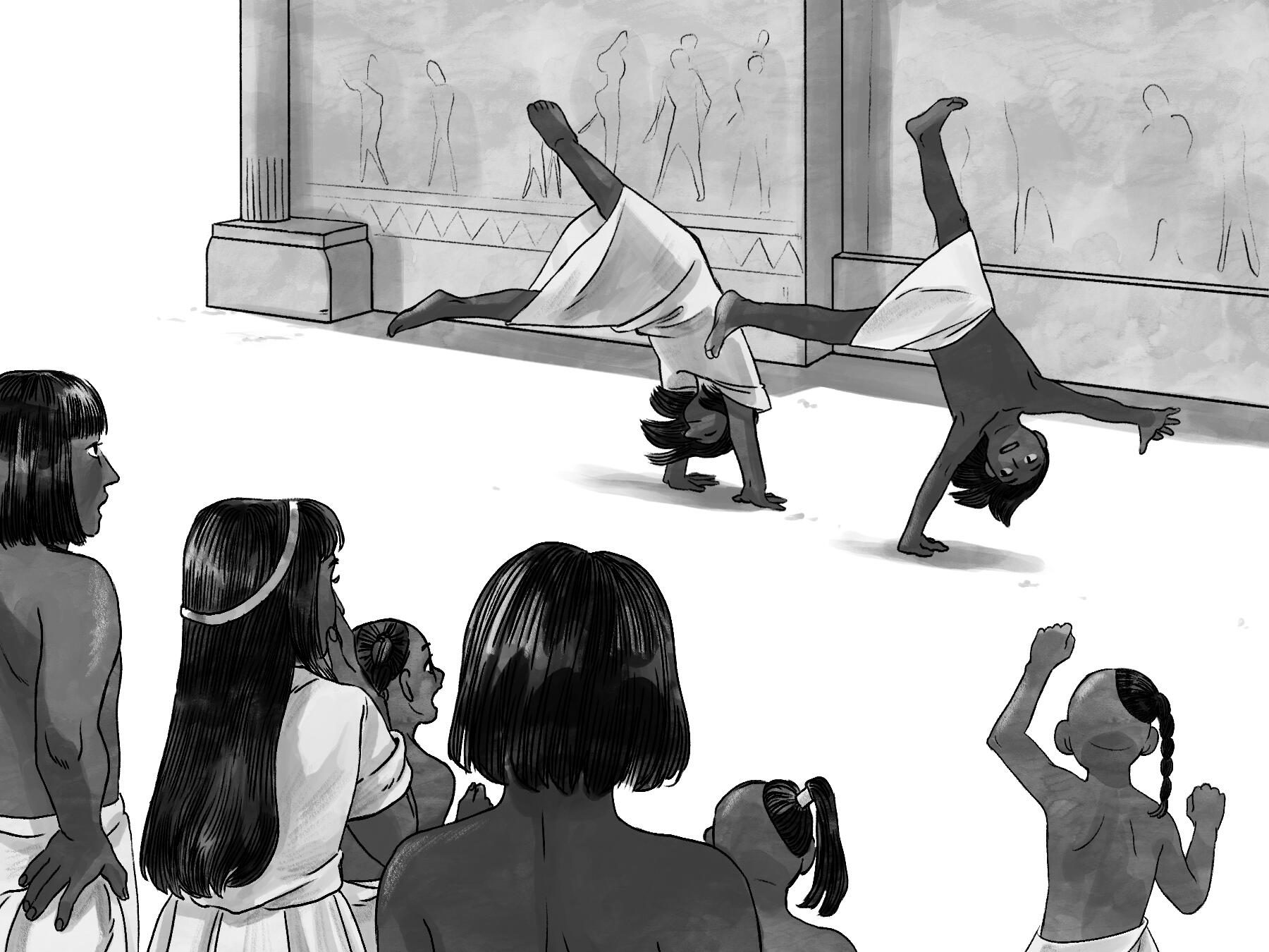 half page illustration set in ancient egypt