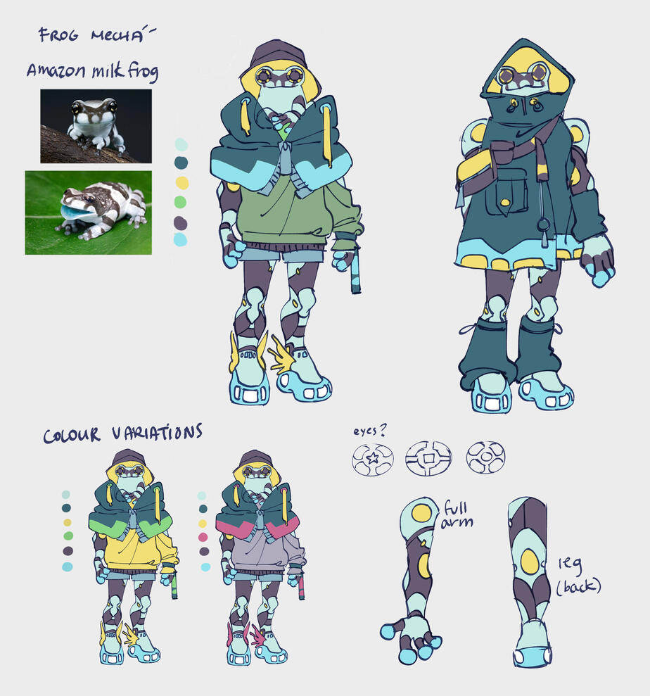 frog mecha character design