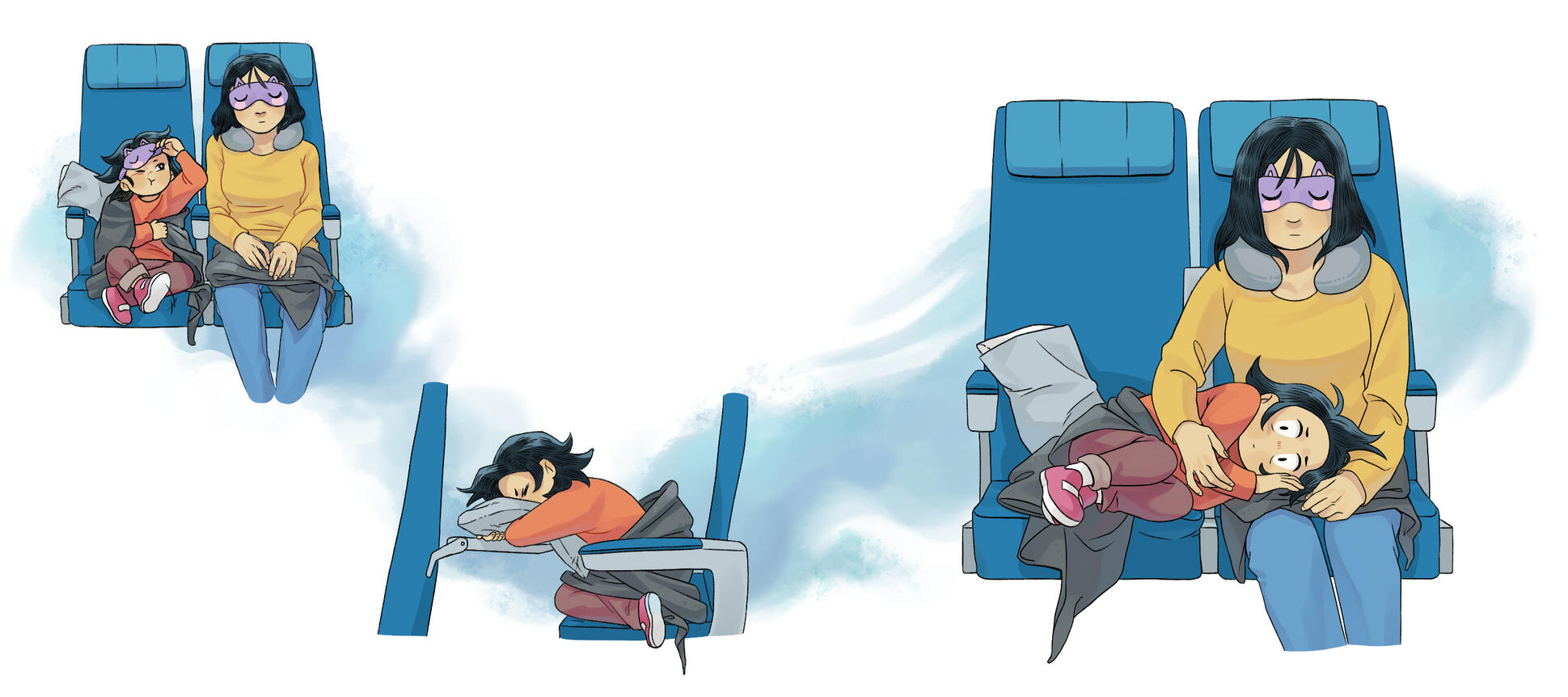 Suzie can't sleep spot illustrations