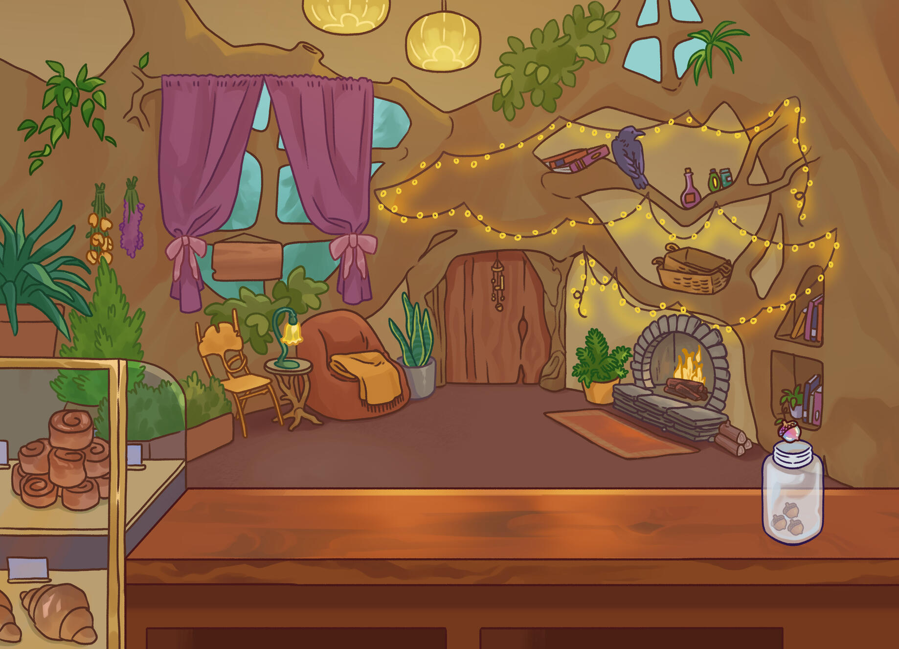 tea shop floor background